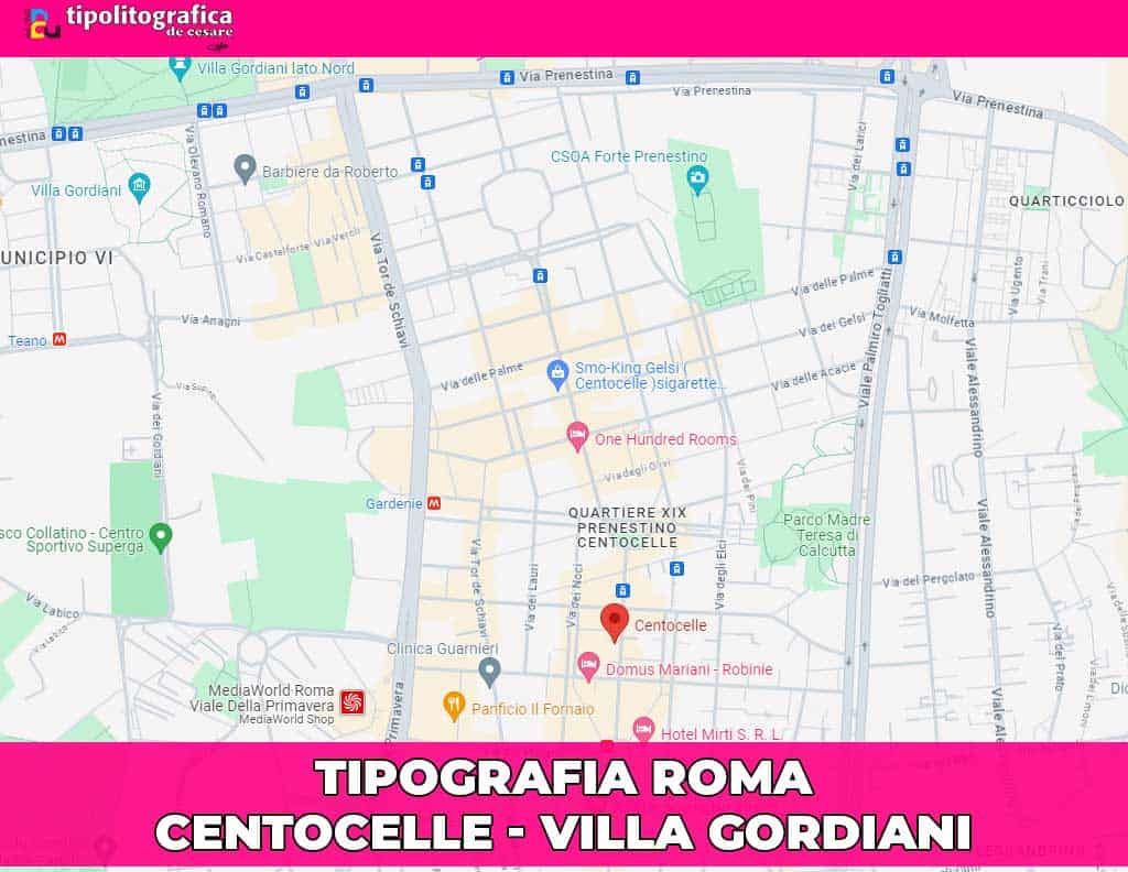 Tipografia Roma Centocelle villa gordiani