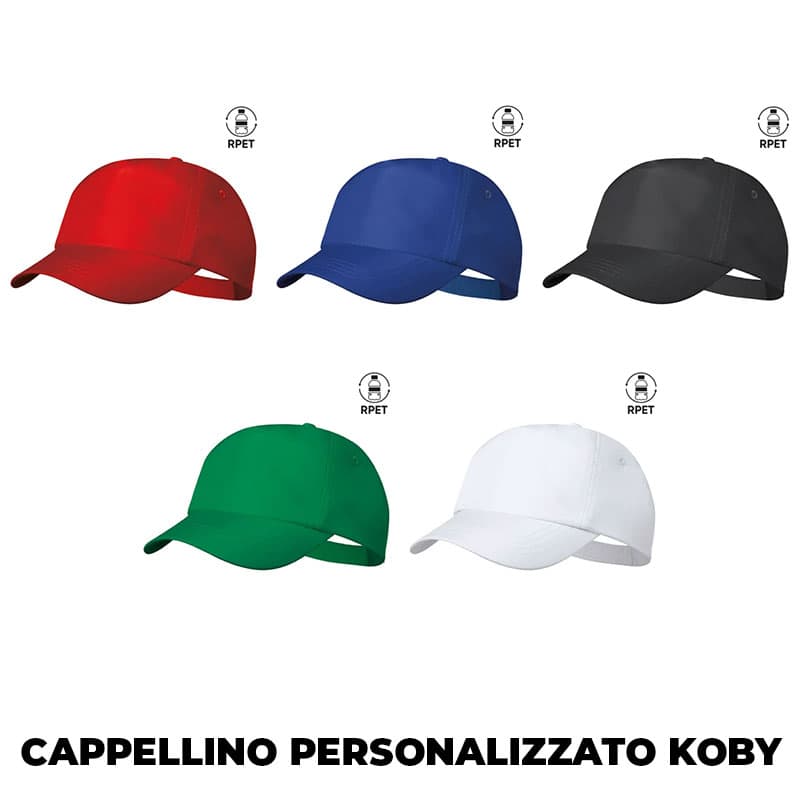 Cappellino Personalizzato Koby in RPET a 5 Pannelli 5 Cappellino Personalizzato Koby