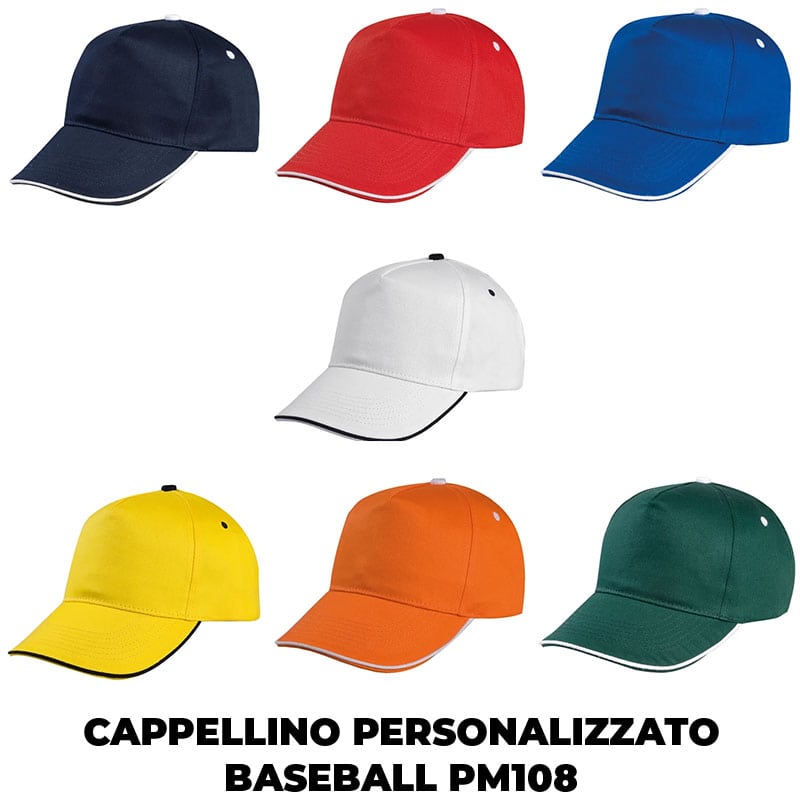 Cappellino Personalizzato Baseball PM108 4 Cappellino Personalizzato Baseball PM108