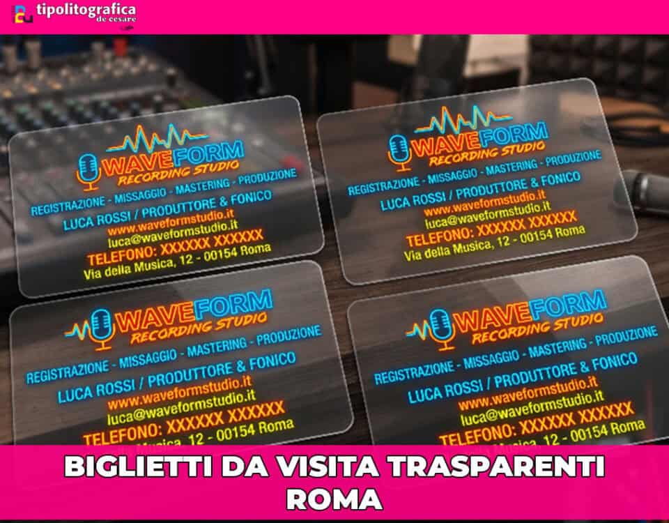 Biglietti da visita trasparenti Roma 11 biglietti da visita in PVC trasparente ev