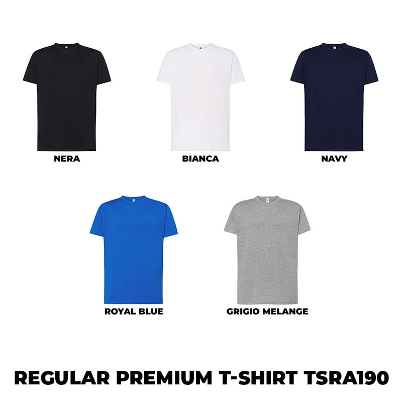 T-Shirt Personalizzata Uomo TSRA190 in Cotone 185-190 g/m² 9 jhktshirt tsra190 colori