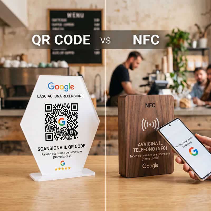 QR Code o NFC per recensioni Google