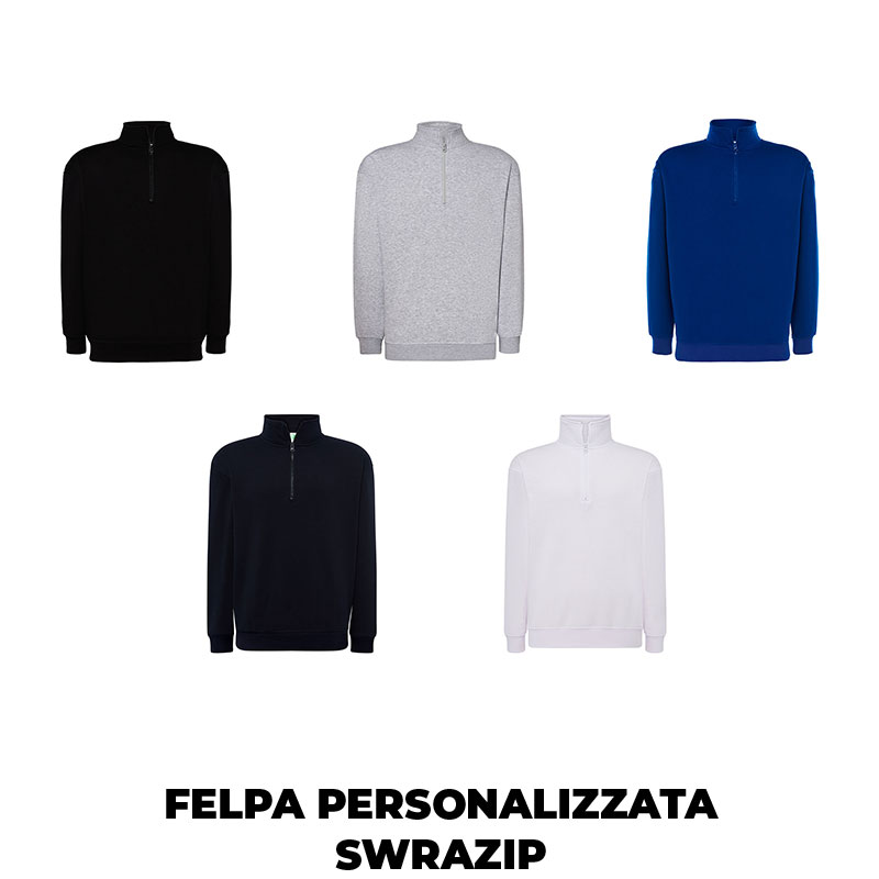 Felpa Mezza Zip Personalizzata SWRAZIP con Stampa DTF 2 felpa mezza zip personalizzata