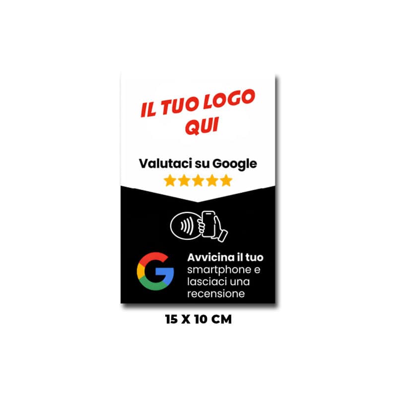 Pannello Plexiglass NFC Recensioni Google 3 Adesivo NFC Recensioni Google personalizzato