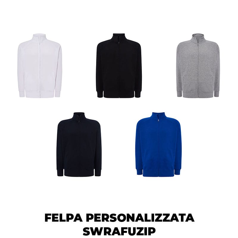 Felpa Full Zip Personalizzata | SWRAFUZIP Premium 1 Felpa Full Zip Personalizzata